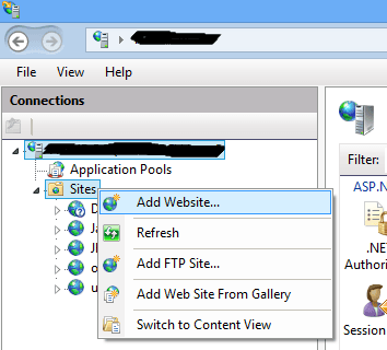 Add a Website in IIS