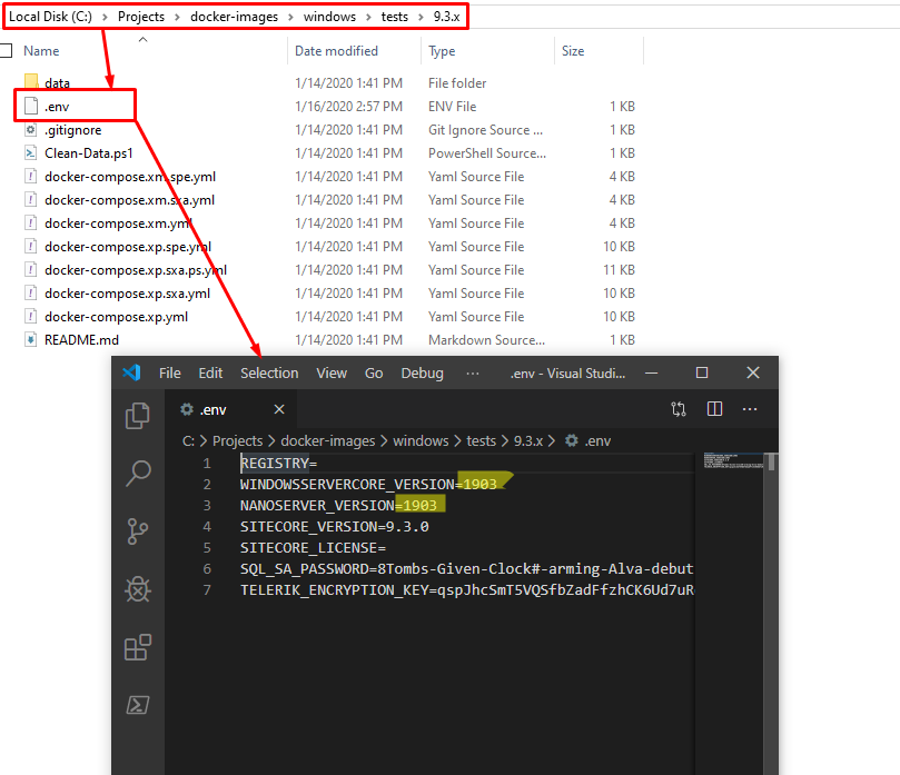 Updated Docker .env file.