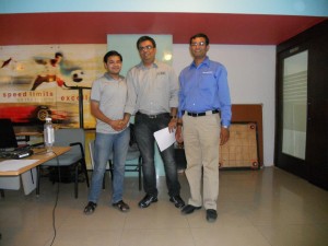 Harsh Baid, Jalpesh Vadgama, Mahesh Dhola (left to right)