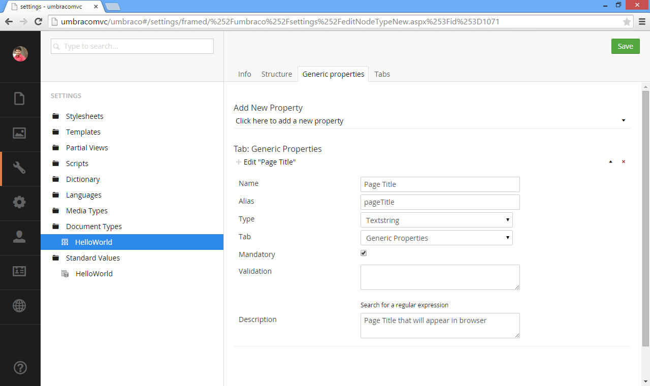 Properties of Document Type